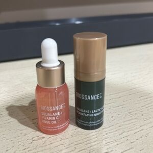 NEW Biossance night serum & rose oil